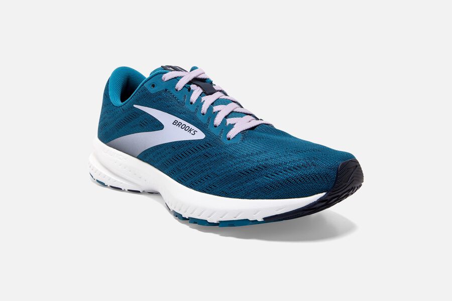 Brooks Launch 7 Road Running Shoes Womens Blue/Silver 390152-NPW